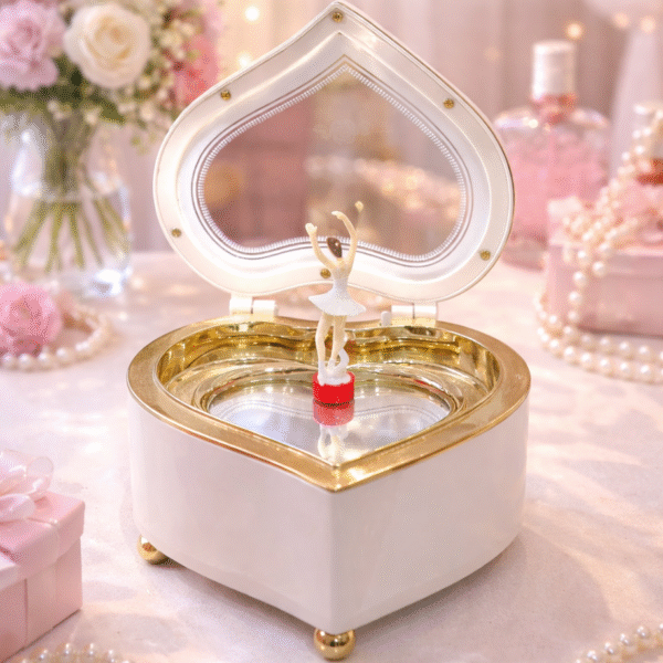 Kalp Şeklinde Balerin Müzik Kutusu