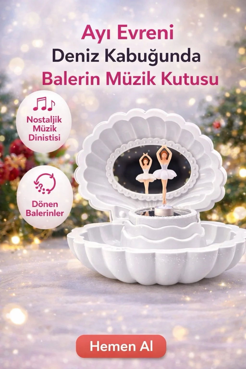 Deniz Kabuğunda Balerin Müzik Kutusu