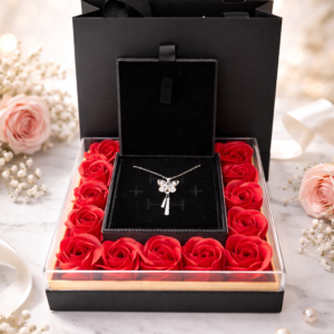 Özel Tasarım Solmayan Güllü Takı Seti