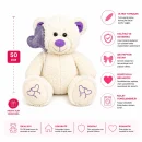 50 Cm Peluş Kalpli Balonlu Ayı Mor