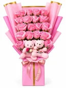 Pembe Rüya – Ayıcıklı Gül Buketi